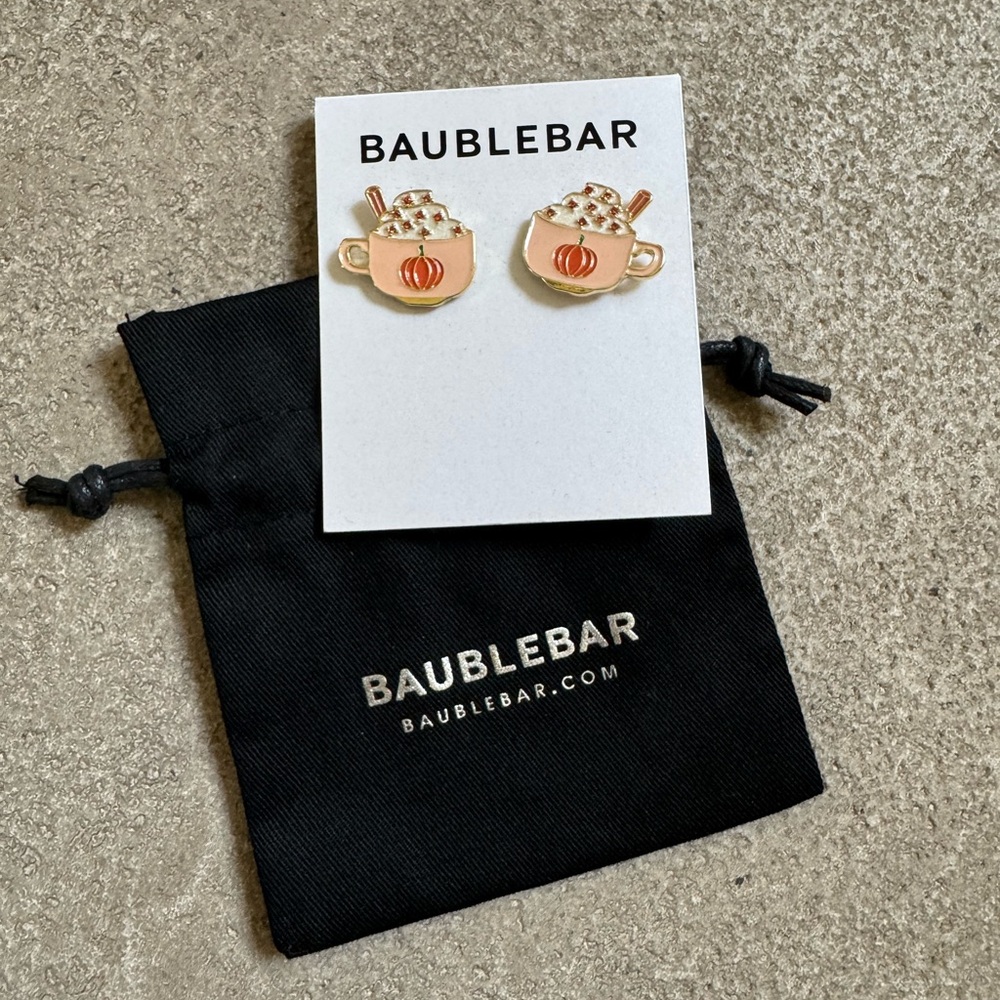 Baublebar Anthropologie pumpkin latte earrings NWT